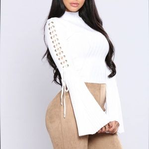 Next To Me Mock Neck Sweater - White